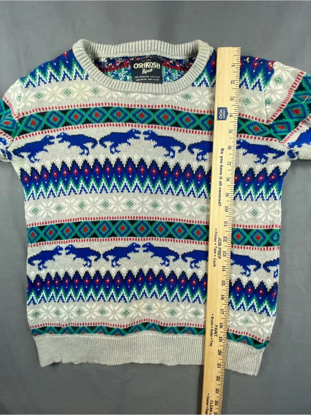 OshKosh B'gosh Cream & Blue Fair Isle Sweater - boys size 14